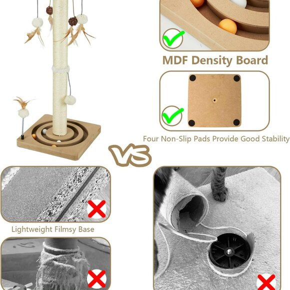 Cat Scratching Post Sisal Scratch Posts for Indoor Cats and Kittens with Trackin - Picture 5 of 7